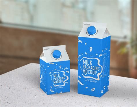 Free Milk Packaging Mockup On Behance