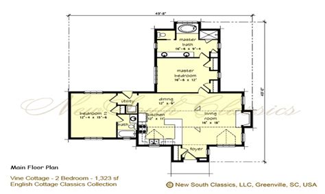 2 Bedroom House Plans With Open Floor Plan 2 Bedroom Cottage Plans 2