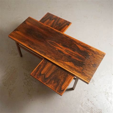 French regency style vintage 1940 round marble top painted coffee table. Extendable Brazilian rosewood coffee table, 1960's | #133258