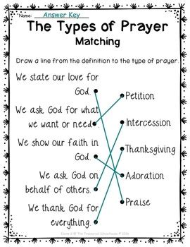 Free interactive exercises to practice online or download as pdf to print. The 5 Types of Prayer Worksheet & Activity Pack from The Treasured Schoolhouse