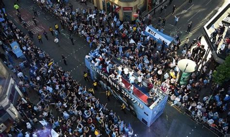 Manchester City Celebrate Premier League Title Win With Bus Parade And Manager Pep Guardiola