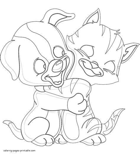 Kids love dogs and dream of having their own puppy. Little pets coloring pages. Dog and cat || COLORING-PAGES ...