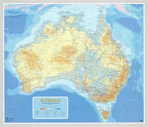 Australia 5m General Reference 1000 X 870mm Map Laminated Wall Map