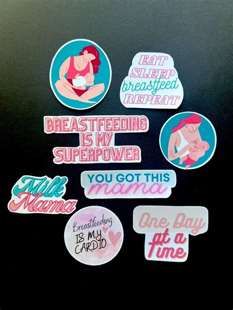 Breastfeeding Sticker Bundle 8 Pack Waterproof Stickers For Etsy