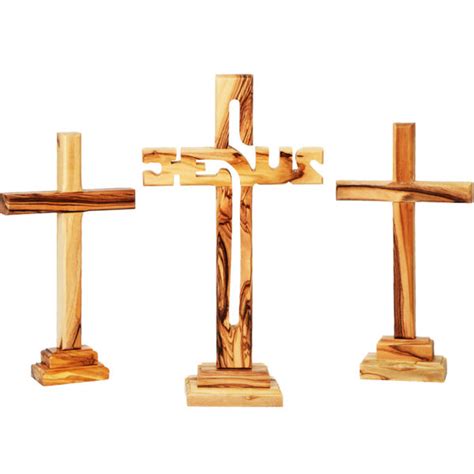 The Three Crosses On Calvary Olive Wood Jesus Cross
