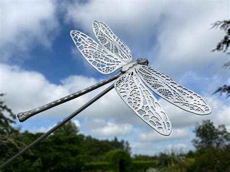 Dragonfly Sculpture Stainless Steel Sculpture Garden Art Etsy
