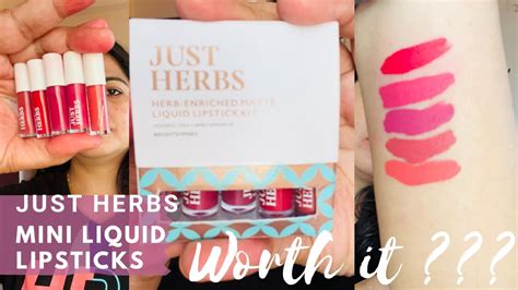 Just Herbs Mini Liquid Lipstick Set Of 5 Swatches And Review Brights