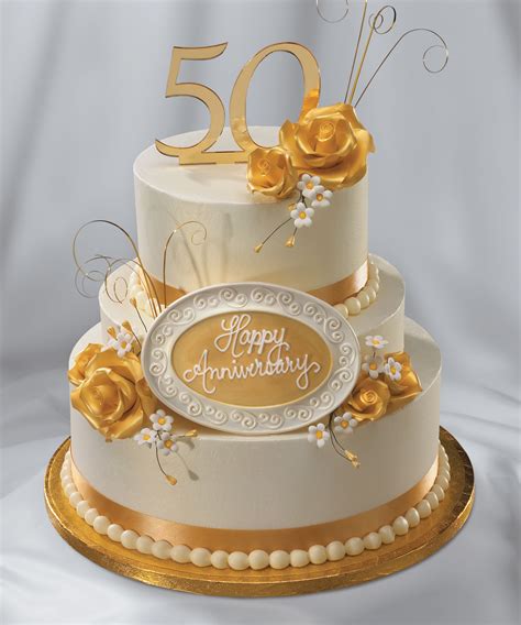 A Golden Anniversary Cake To Celebrate 50 Years Of Marriage 50th