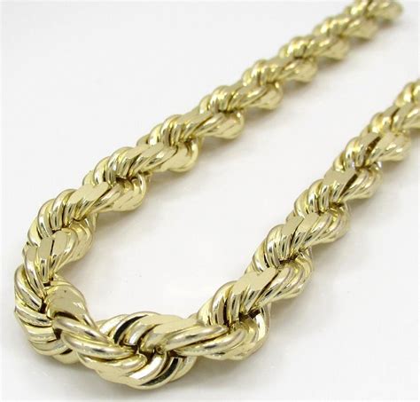 14k Yellow Gold 5mm Solid Rope Chain Diamond Cut Necklace Jawa Jewelers