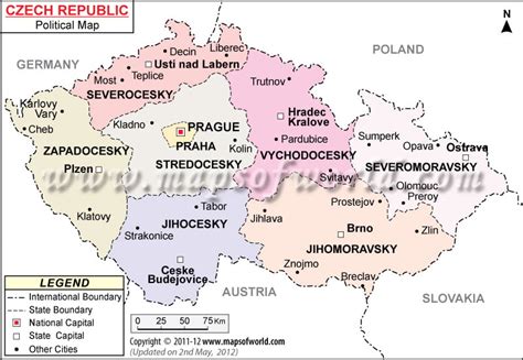 Political Map Of Czech Republic Czechia