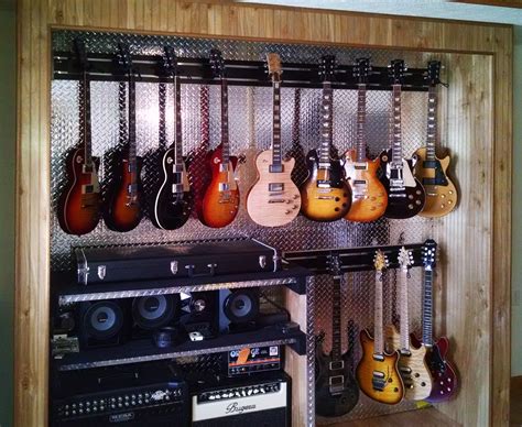 Guitar hanging system used in home for guitar storage and display | Guitar room, Guitar ...
