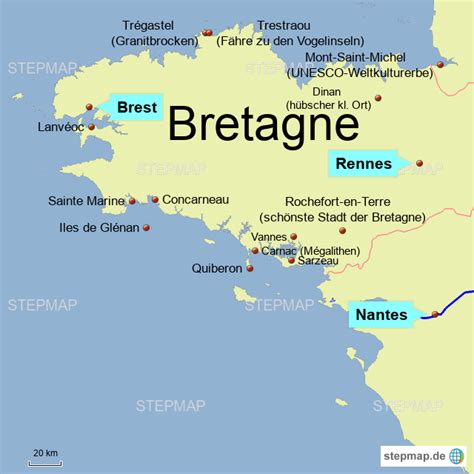 Stepmap Frankreich Bretagne Landkarte Für Frankreich