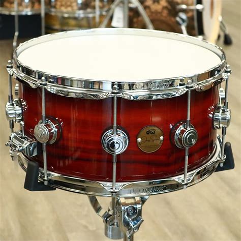 Dw Jazz Series Cherrygum Exotic 65x14 Snare Drum Rich Red Reverb
