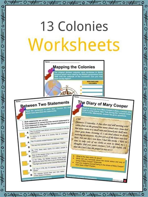 13 Colonies Facts Information Facts And Worksheets For Kids