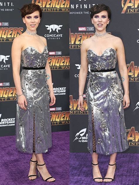 Scarlett Johansson At Avengers Infinity War Premiere In Minny Heels