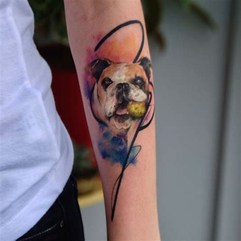 With an expert tattoo stylist, you can blend the design with a mixture of bold colors and elements. sketchy watercolor dog tattoo by Tayfun Bezgin (2 ...