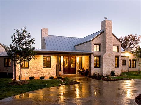 Stone Brown Exterior Modern Farmhouse Exterior Hill Country Homes
