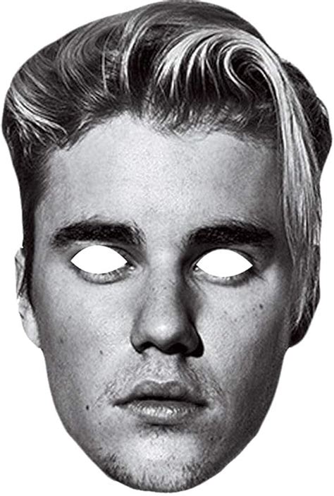 Justin Bieber Celebrity Singer Card Face Mask Fancy Dress Party Single Face Mask With Elastic