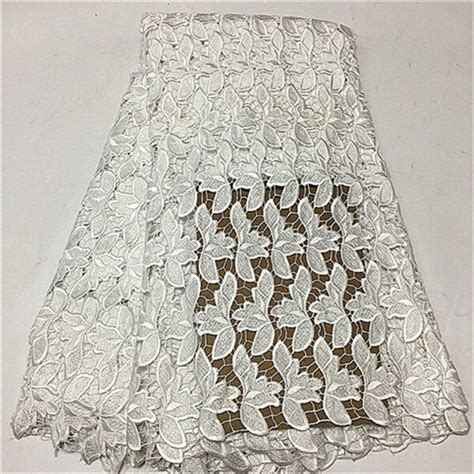 Nigerian Laces Fabric White Embroidered African Cord Laces Fabrics High