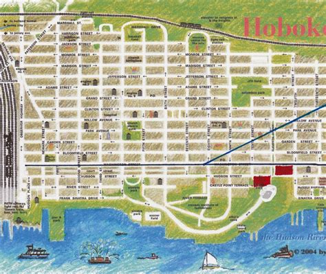 Hoboken Map Hoboken Nj Beaches