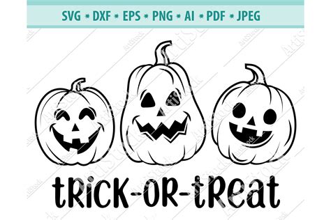 Pumpkins Svg Trick Or Treat Png Halloween Pumpkin Dxf Eps 733476