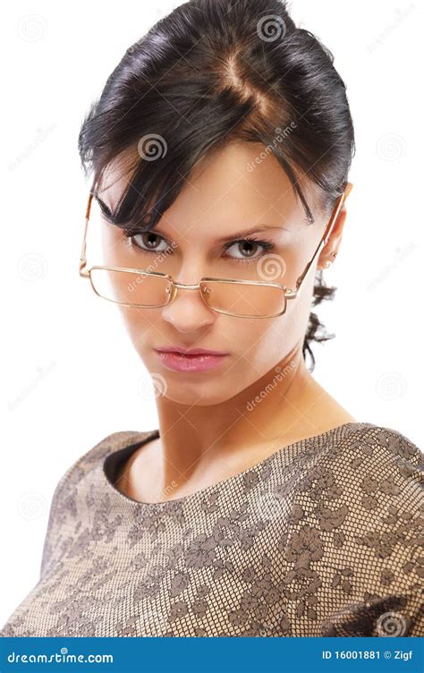 Beautiful Brunette In Glasses Stock Image Image Of Fashion Adult