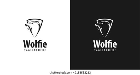 Illustration Howling Wolf Logo Design Stock Vector Royalty Free