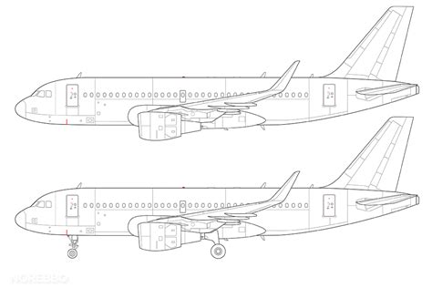 Airbus A319 Blank Illustration Templates Norebbo