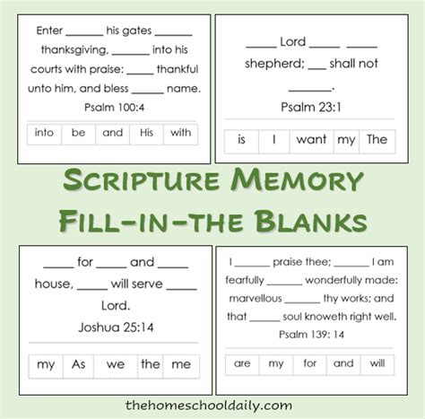 Printable Scripture Memory Set The Homeschool Daily