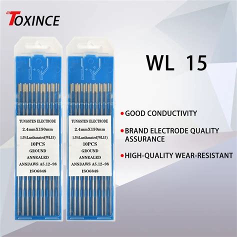 10 X WL15 Lanthanated Welding Tungsten Electrode Golden Tip 1 0 1 6 2 4