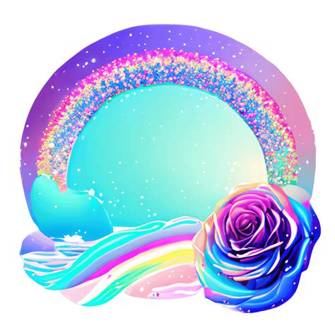 Giant White Rainbow Glitter Rose · Creative Fabrica
