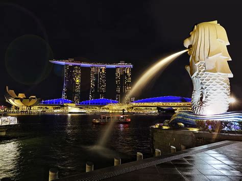 Hd Wallpaper Night View Marina Bay K Architecture Singapore