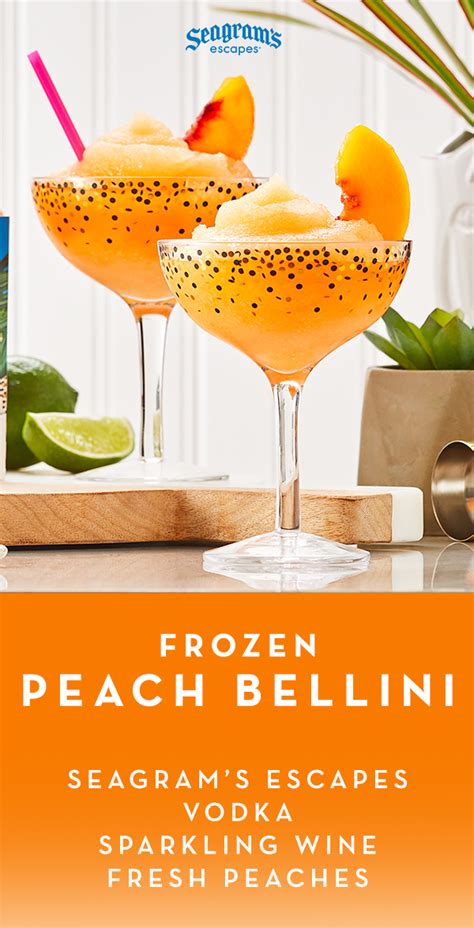 It requires sparkling wine or champagne with fresh peaches and sweetener for sweet cocktail lovers.for. Frozen Peach Bellini | Peach drinks, Fresh fruit drinks ...