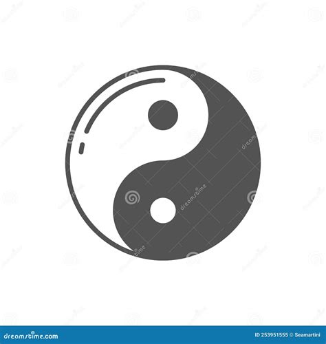 Yin Yang Isolated Buddhism Symbol Dualism Sign Stock Vector
