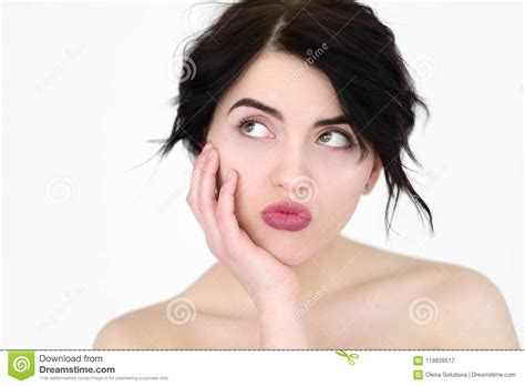 Emotion Face Bored Disinterested Indifferent Woman Stock Image Image