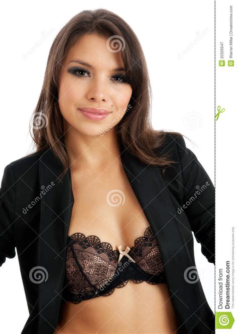 Hembra Joven Linda En La Ropa Interior Aislada Contra Whi Imagen De Archivo Imagen De Muchacha