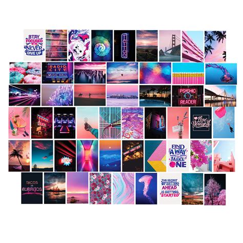 Buy Blue And Pink Aesthetic Wall Collage Kit Pink And Blue Teen Girl Room