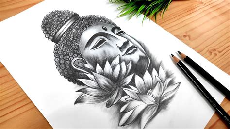 Lord Buddha Pencil Sketch Easy Pencil Drawing Method Step By Step For