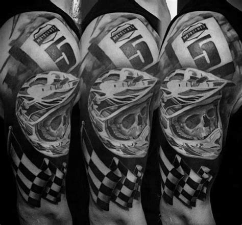 40 Checkered Flag Tattoo Ideas For Men Racing Designs