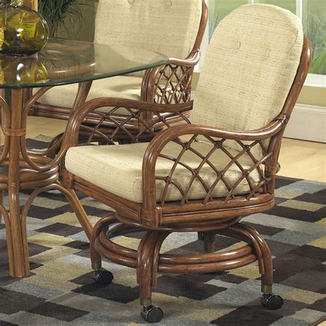 Grand Isle 5 Pc Dining Set With Swivel Rocker Caster Chairs