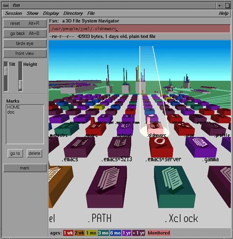 3D file system navigator. IRIX / SGI | Filing system, System, Birds eye