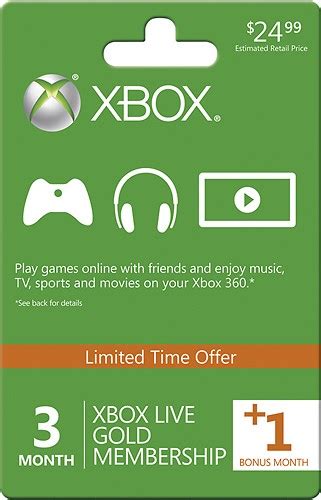 Customer Reviews Microsoft Xbox Live Gold 3 Month Membership Card 1