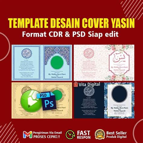 Jual Template Cover Yasin Cdr Psd Premium Editable Shopee Indonesia
