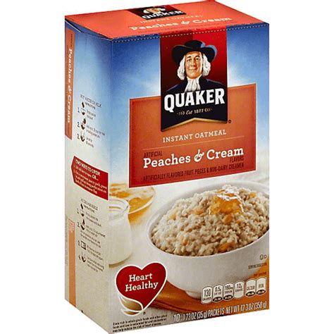 Quaker Instant Oatmeal Peaches And Cream 10 Ct Shop Wagners Iga