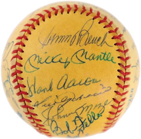 Hall Of Famers Signed Baseball With Mickey Mantle W26 Sigs Psa