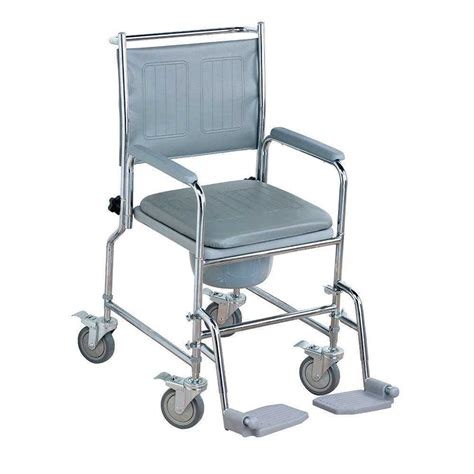 Height Adjustable Wheeled Commode Chair