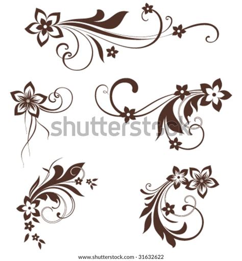Vectorized Floral Scroll Design Elements Can Stock Vector Royalty Free