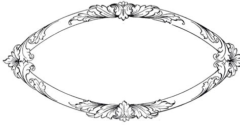 Vintage Clip Art Ornate Oval Frame With Scrolls The Graphics Fairy