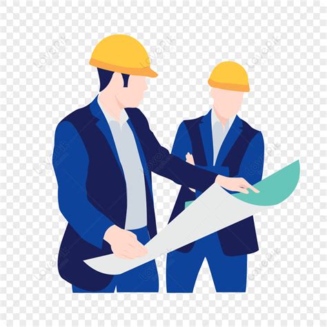 Construction Worker Looking At Drawings Icon Free Vector Illustr Look