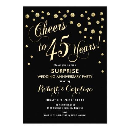Anniversary invitations 50th on alibaba.com and gain a creative outlet to express yourself. Surprise 45th Wedding Anniversary - Black & Gold ...